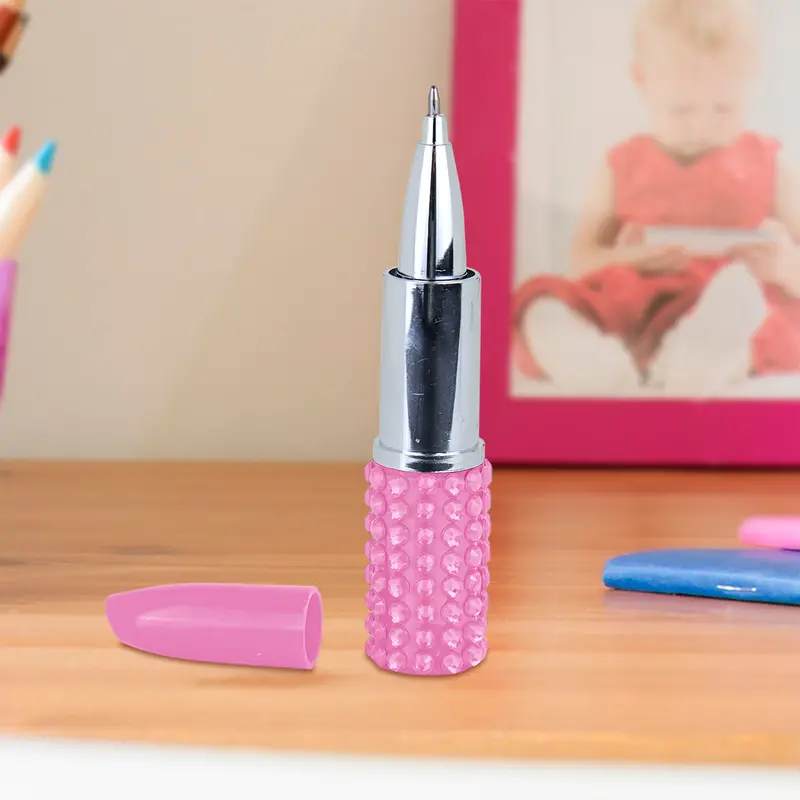 Bolígrafo En Forma De Lápiz Labial Color Rosa 1