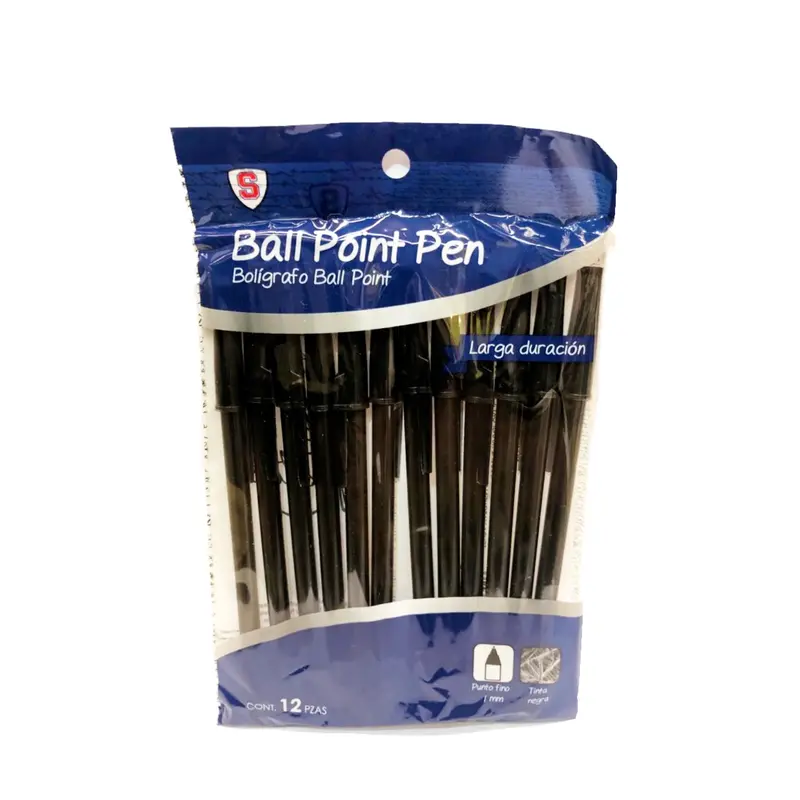 Bolígrafo Escolar Color Negro 12 Piezas 1