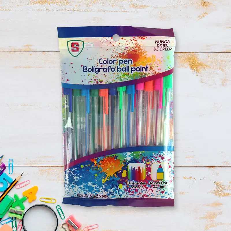 Bolígrafos De Colores, 12 Piezas 1