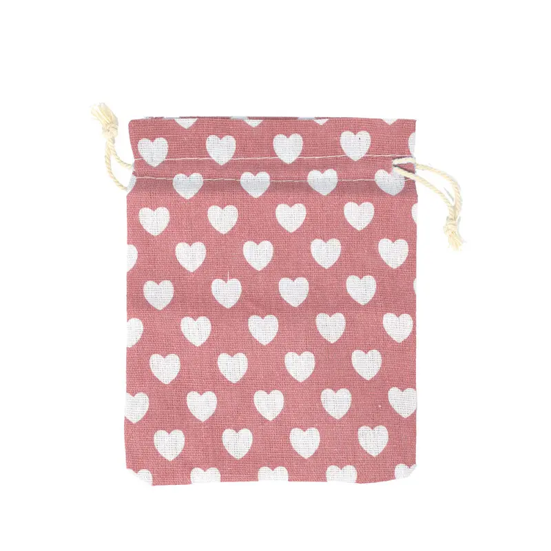 Bolsa De Corazones Con Cordón, Color Rosa 2