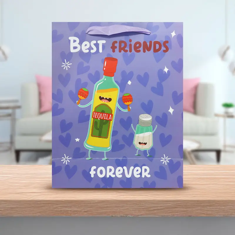 Bolsa De Regalo "Best Friends", Color Morado 1
