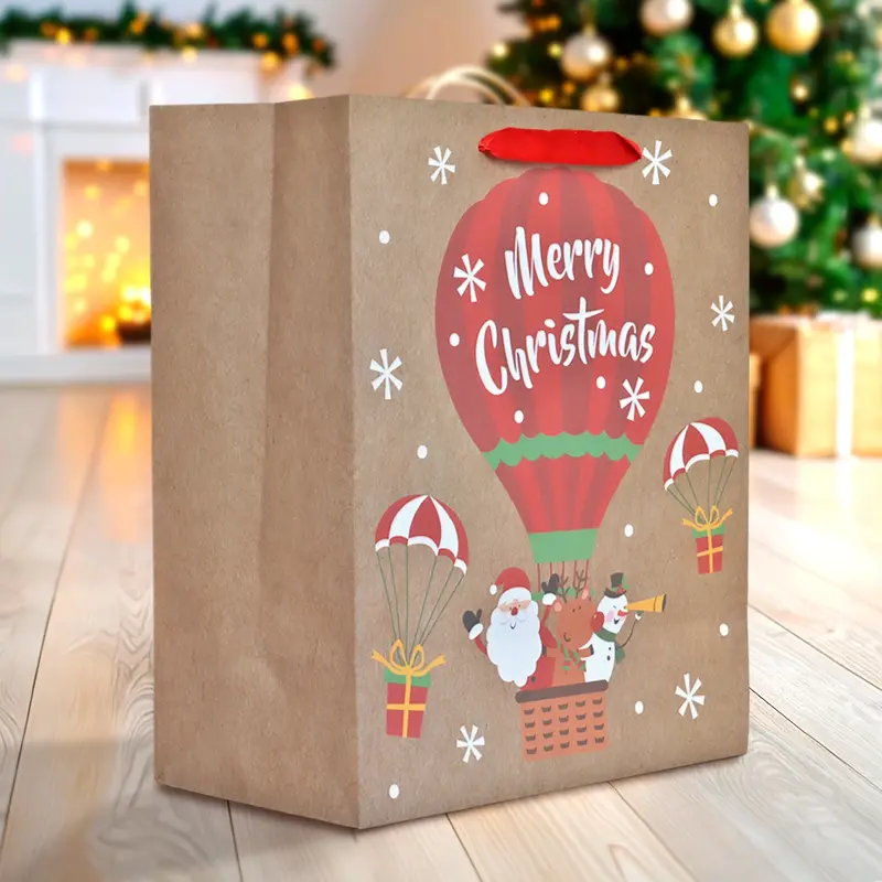 Bolsa De Regalo Navideña, Detalles Brillantes, Personajes Navideños 1