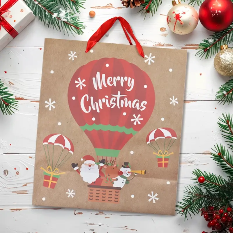 Bolsa De Regalo Navideña, Detalles Brillantes, Personajes Navideños 2