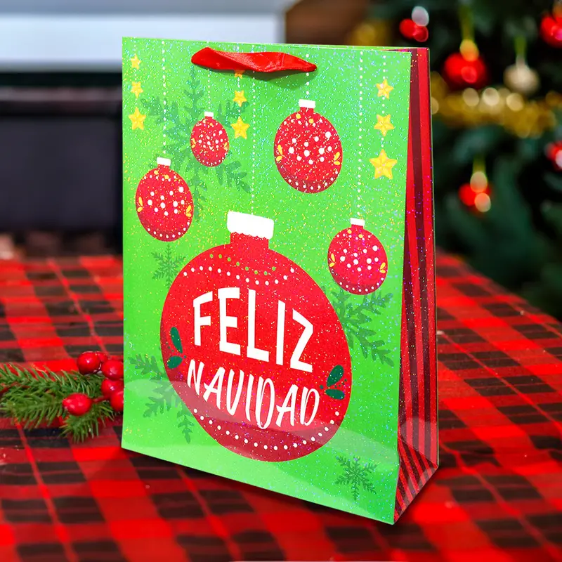 Bolsa De Regalo Navideña, Diseño Esferas 1