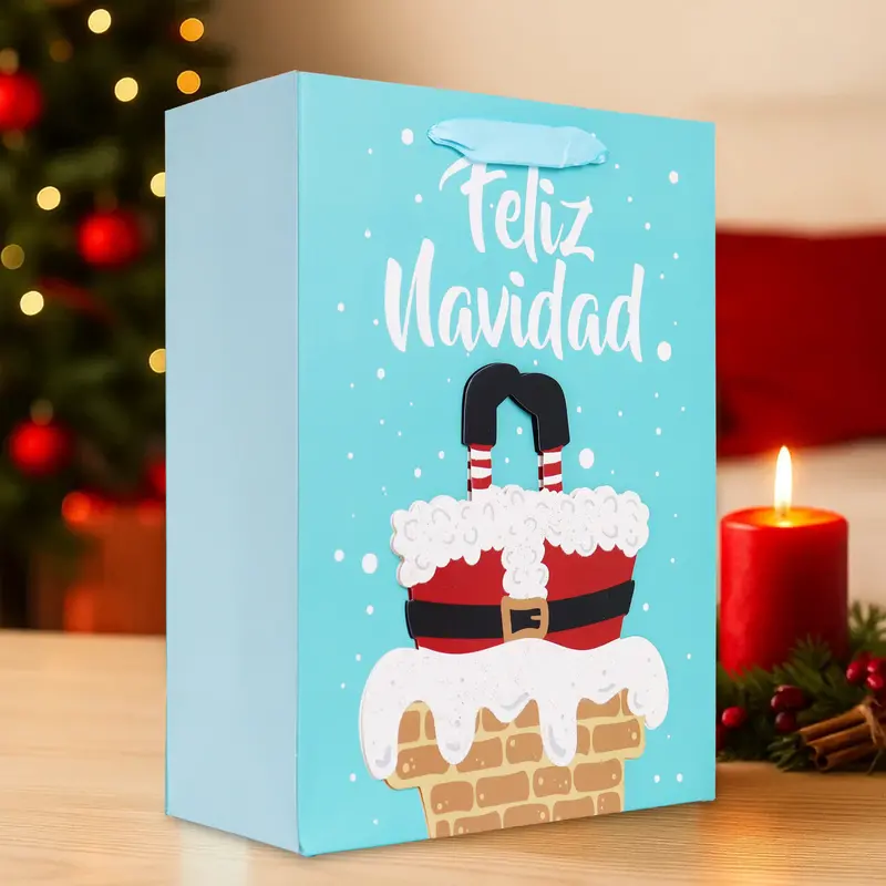 Bolsa De Regalo Navideña, Feliz Navidad, Color Verde 2