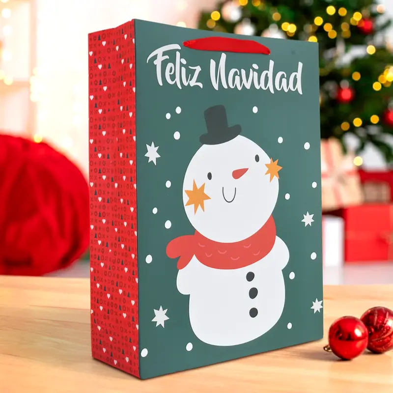 Bolsa De Regalo Navideña, Feliz Navidad, Muñeco De Nieve 1