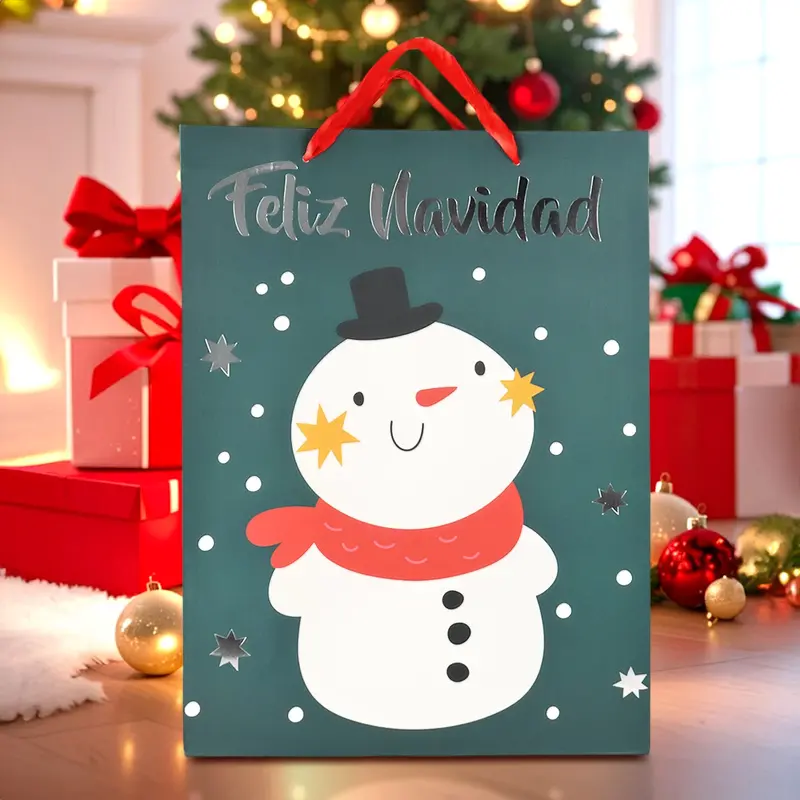 Bolsa De Regalo Navideña, Feliz Navidad, Muñeco De Nieve 2