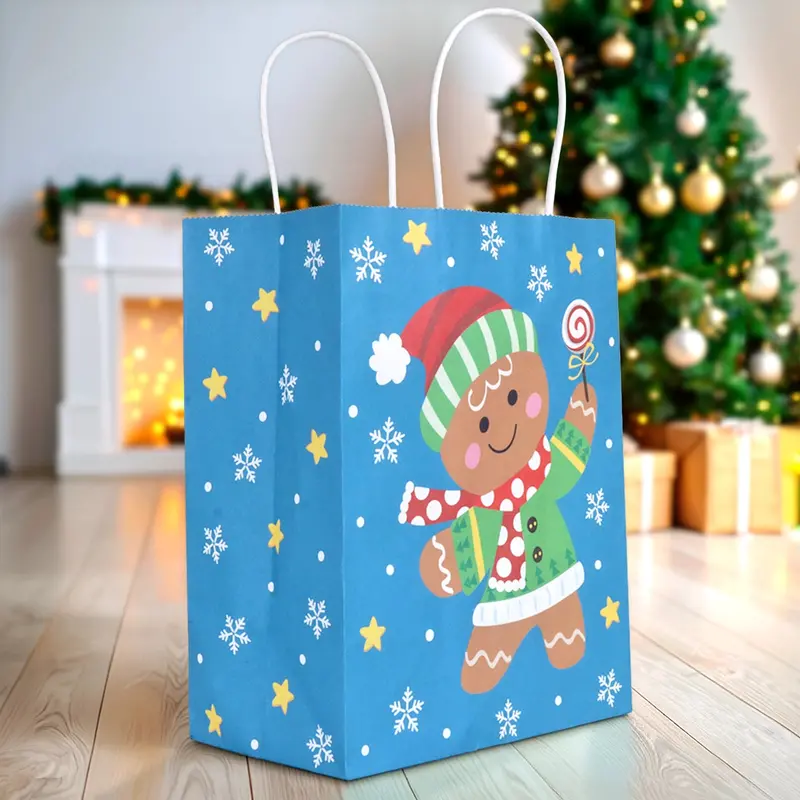 Bolsa De Regalo Navideña, Galleta Jengibre, 3 Pzas 1