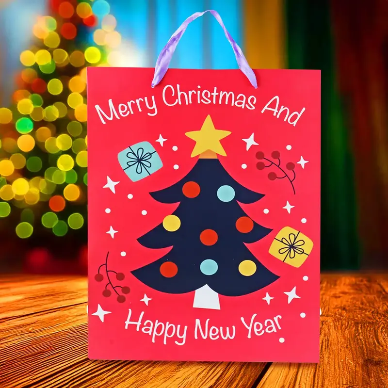Bolsa De Regalo Navideña "Merry Christmas And Happy New Year" 1