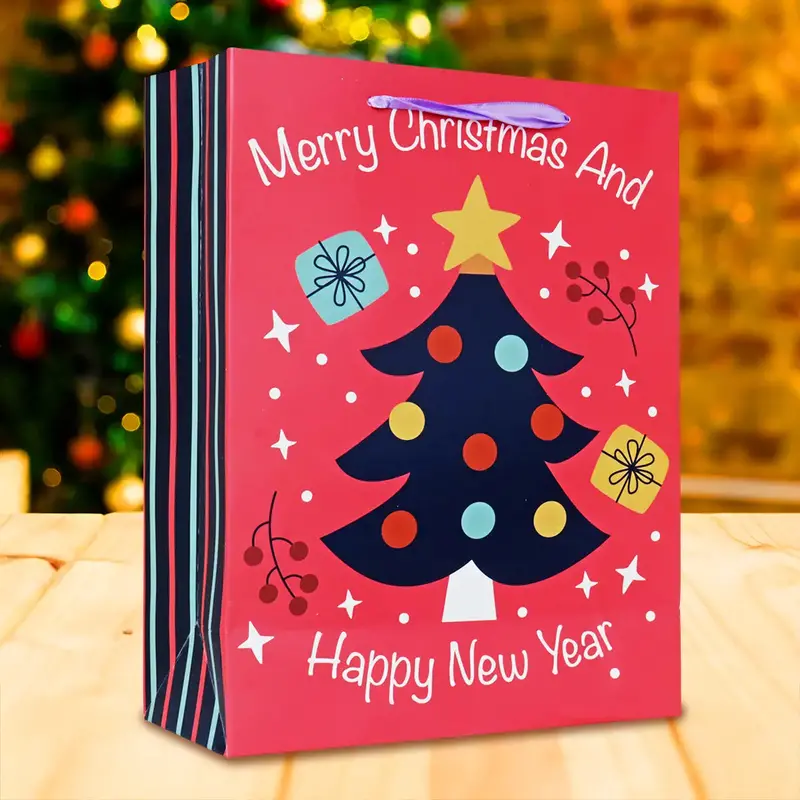Bolsa De Regalo Navideña "Merry Christmas And Happy New Year" 2