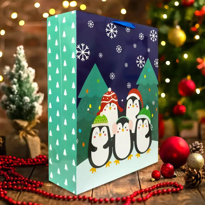 Bolsa De Regalo Navideña, Pingüinos 1