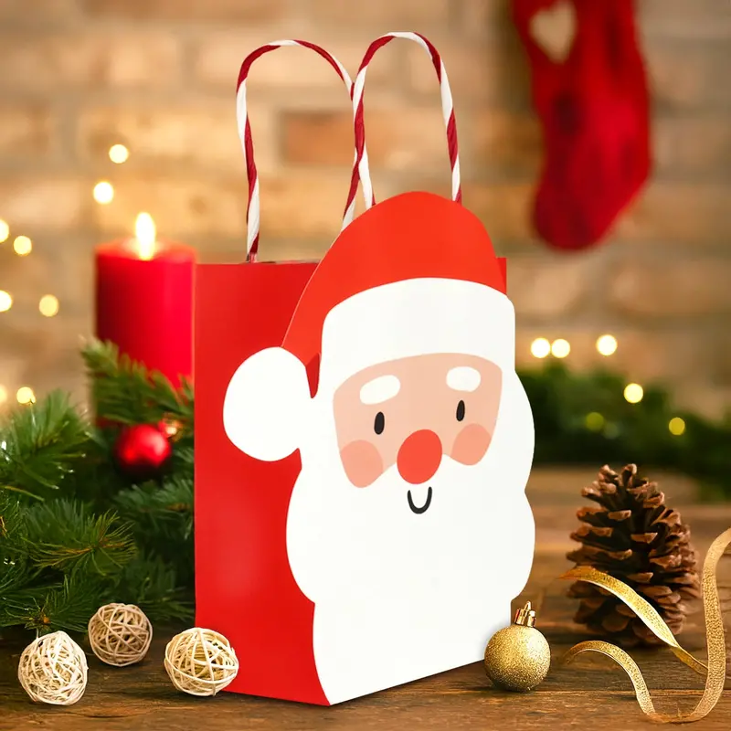 Bolsa De Regalo Navideña, Santa, Color Rojo 1