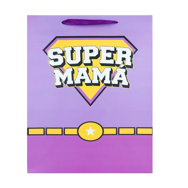 Bolsa De Regalo "Súper Mamá", Color Morado 2