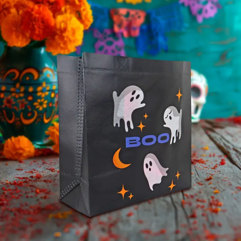 Bolsa De Tela Con Estampado De Fantasma Para Dulces 1