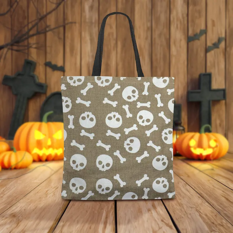 Bolsa De Yute Con Diseño De Calavera 1