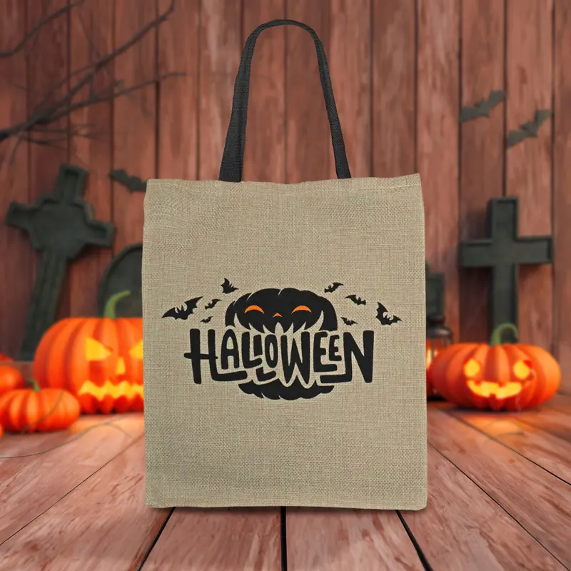 Bolsa De Yute Con Diseño De Halloween 1