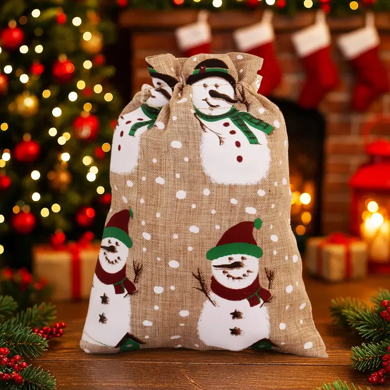 Bolsa De Yute, Diseño Snowman 1