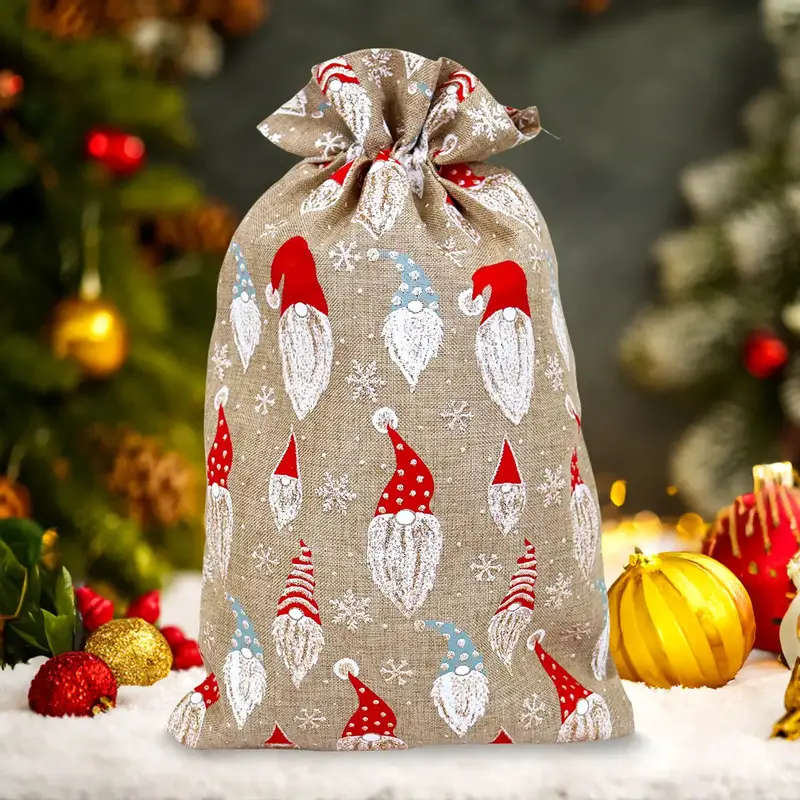 Bolsa De Yute Navideña, Diseño Santa Claus 1
