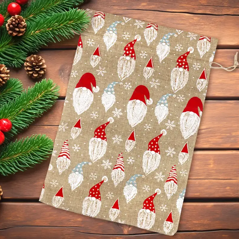 Bolsa De Yute Navideña, Diseño Santa Claus 2