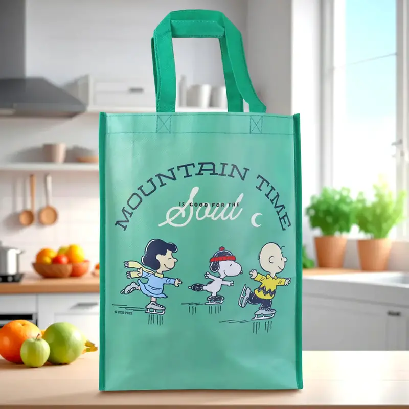 Bolsa Ecológica Navideña, Peanuts, Color Verde 1