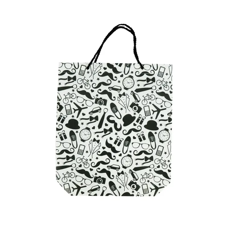 Bolsa Inkanto Para Regalo Día Del Padre, Color Blanco Con Negro 1
