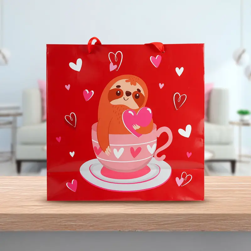 Bolsa Para Regalo Koala Con Corazones, Color Rojo 1