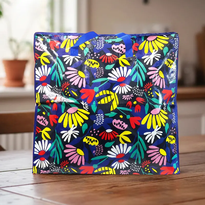 Bolsa Reutilizable, Cierre, Diseño Flores 2