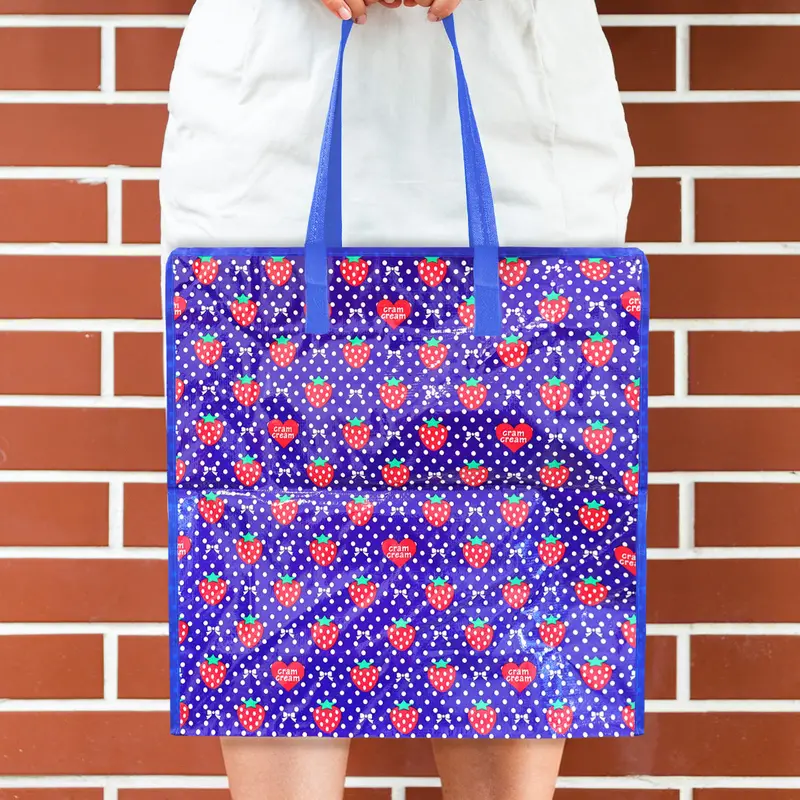 Bolsa Reutilizable Con Cierre, Diseño Fresas 1
