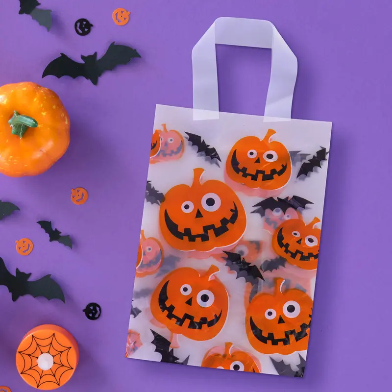 Bolsas De Plástico Con Diseño De Calabaza Para Dulces 1