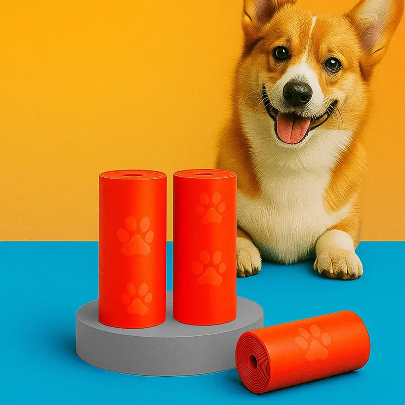Bolsas Para Desechos De Perros, Color Rojo, 3 Rollos 2