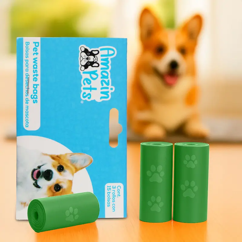 Bolsas Para Desechos De Perros, Color Verde, 3 Rollos 1