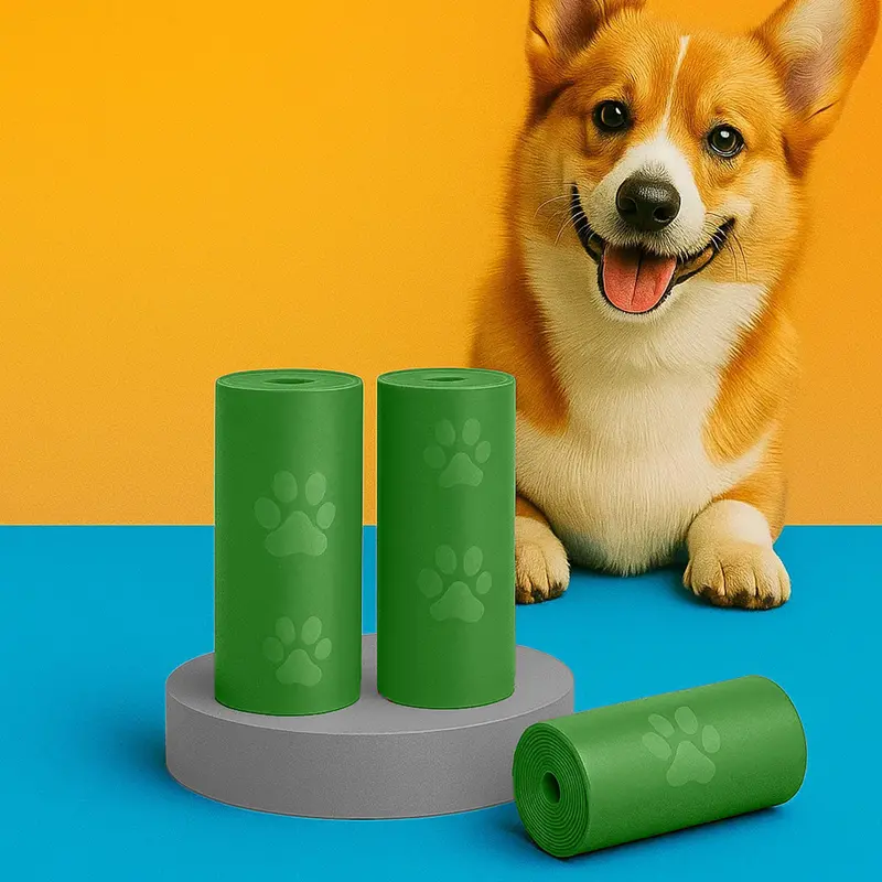 Bolsas Para Desechos De Perros, Color Verde, 3 Rollos 2