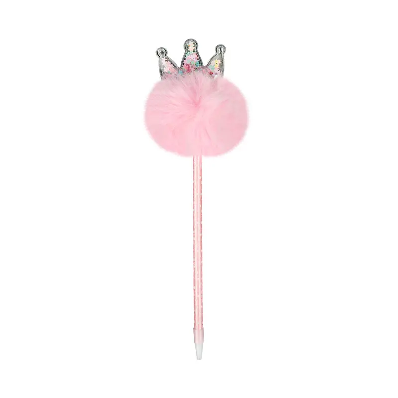 Bonito Bolígrafo Rosa Con Pompón 2