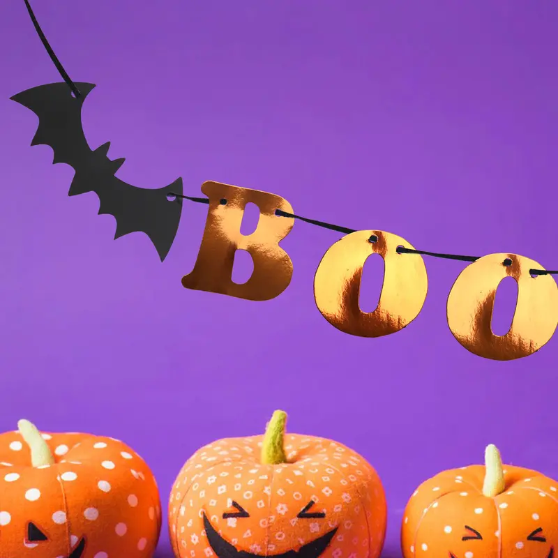 Boo, Banner Metálico Para Decoración 1