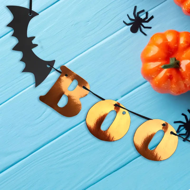 Boo, Banner Metálico Para Decoración 2