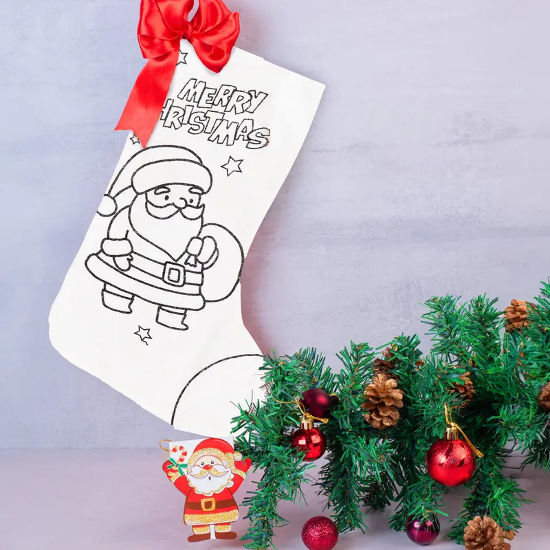 Bota Navideña Para Pintar, Santa Claus 2