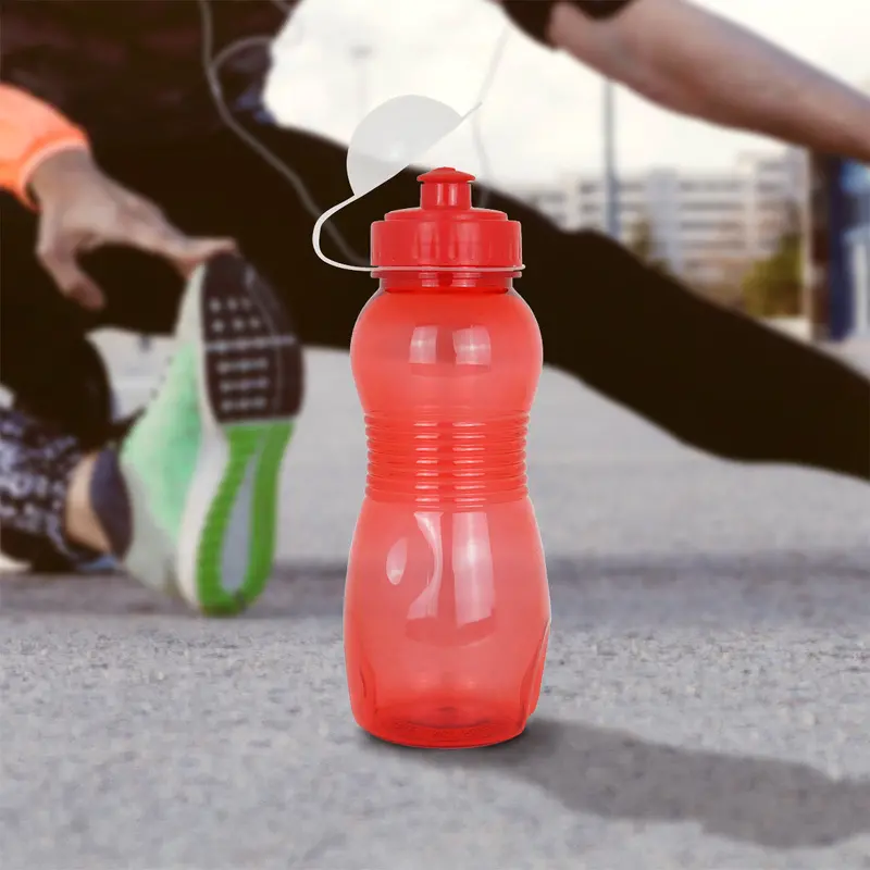 Botella Color Rojo De Plástico Con Tapa, 500Ml 1