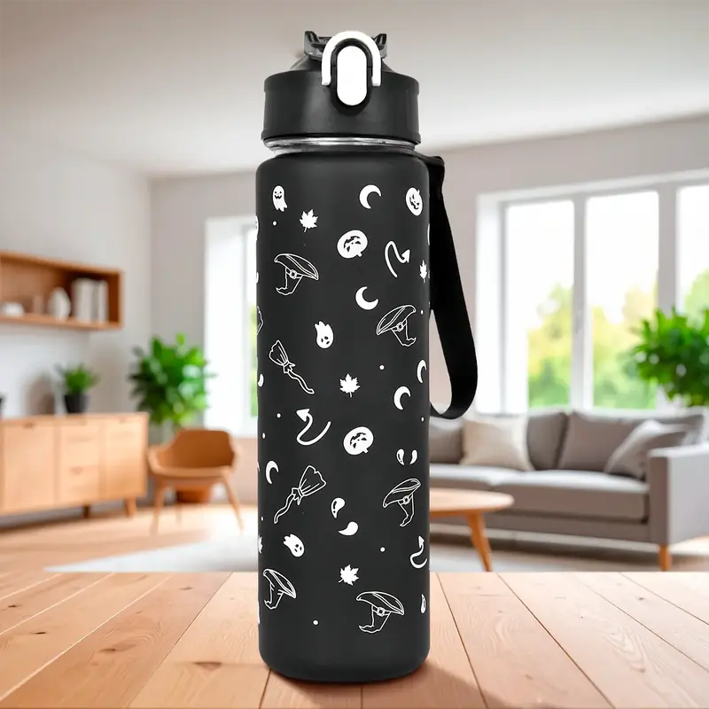 Botella Con Popote, Diseño Bruja, 900 Ml 2
