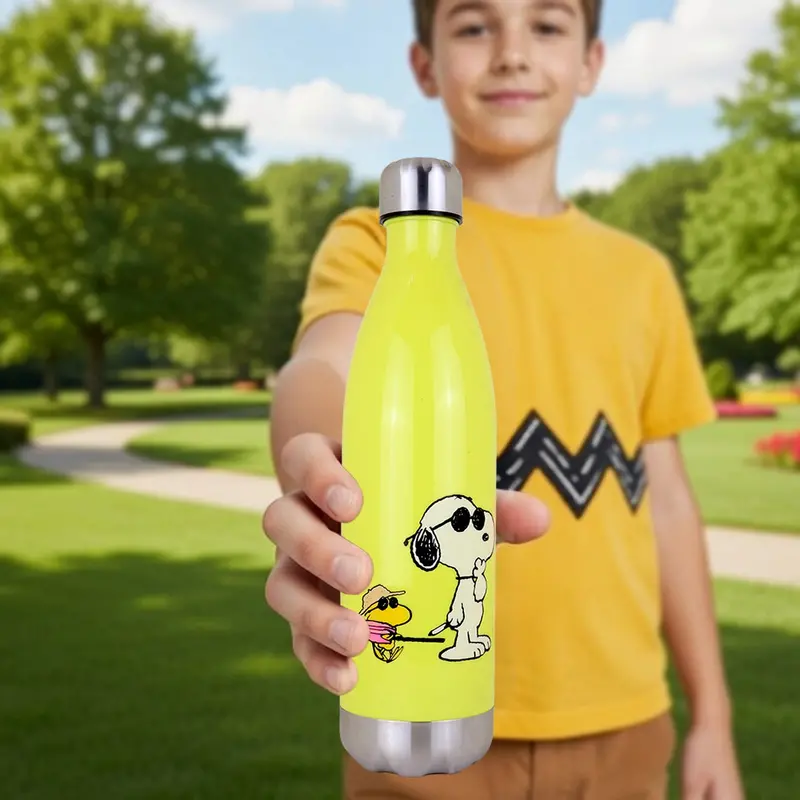 Botella De Agua, Color Amarillo, Peanuts, 1 L 2