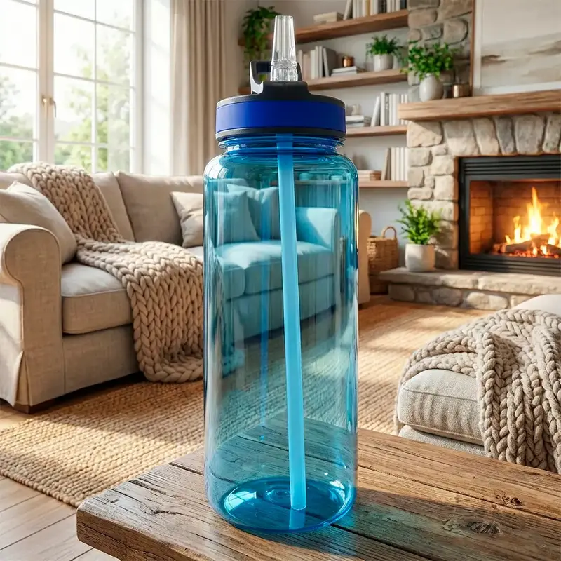 Botella De Agua, Color Azul, 1 L 2