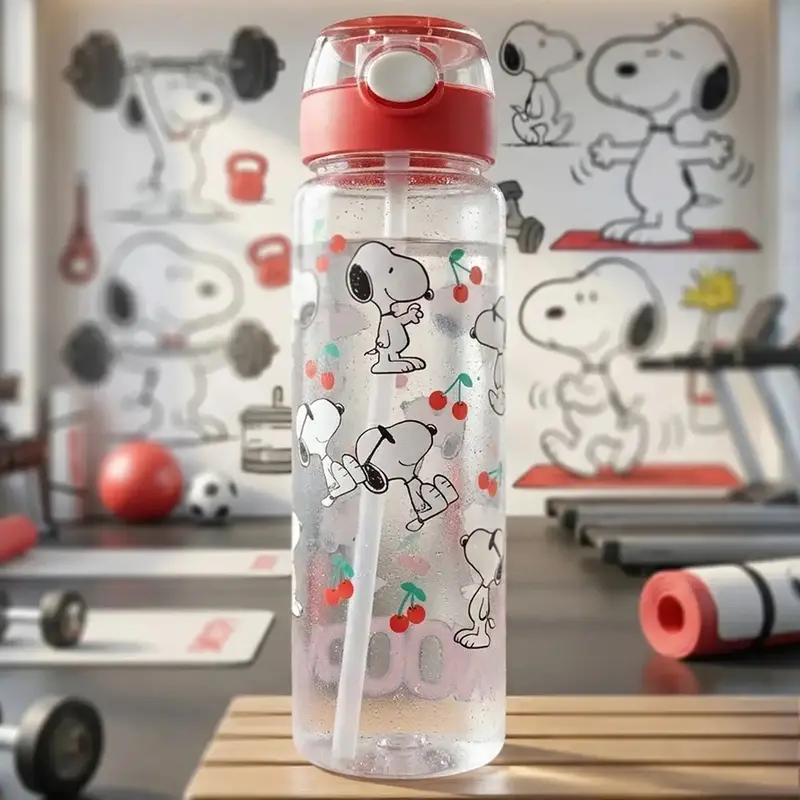 Botella De Agua Con Botón, Peanuts, Color Rojo, 680 Ml 2