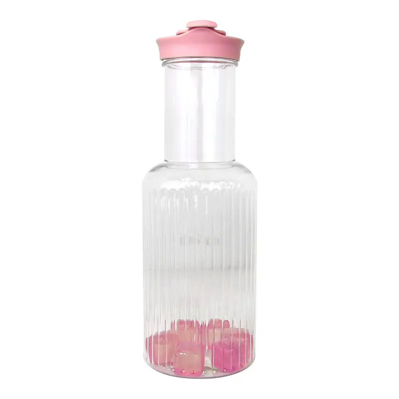 Botella De Agua Con Cubitos De Hielo Reutilizables, Color Rosa, 1 L 2