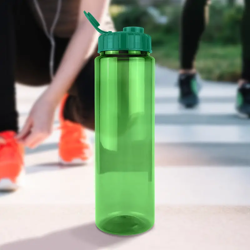 Botella De Agua De Plástico, Color Verde, 26X7 Cm 1