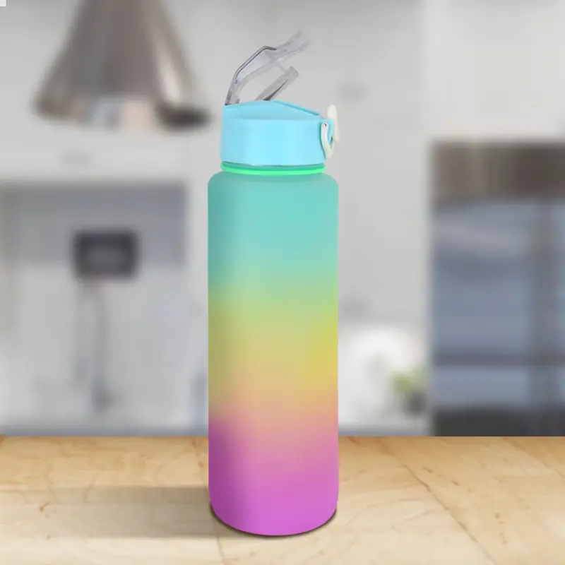 Botella De Agua Deportiva, Color Aqua, 1L 1