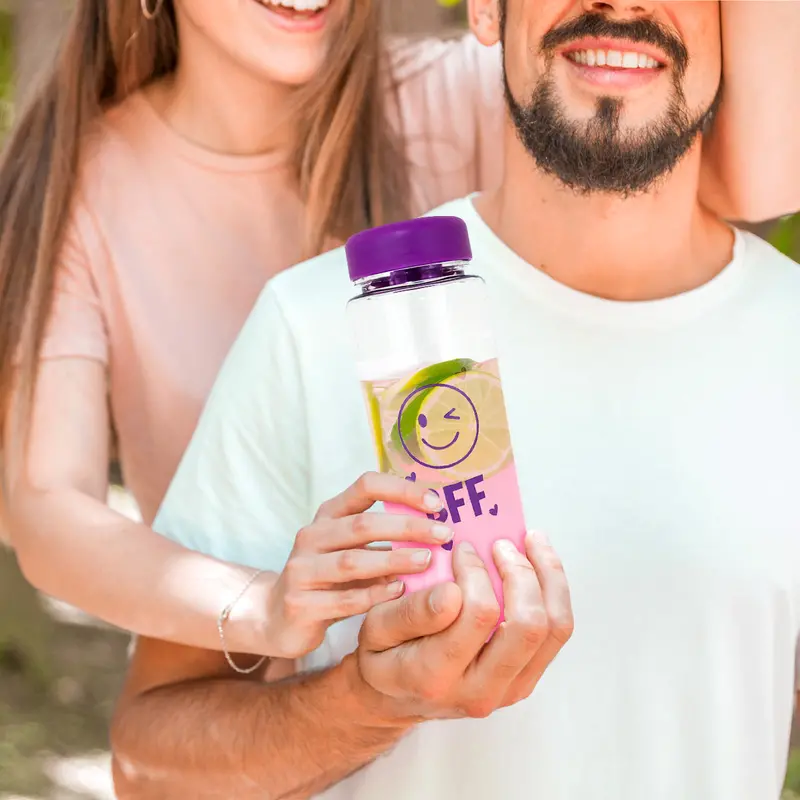 Botella De Plástico Bff, Color Morado 2