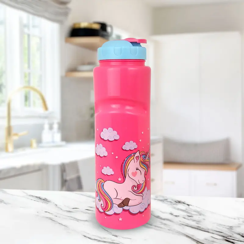 Botella De Plástico Con Estampado De Pony Para Niños 1