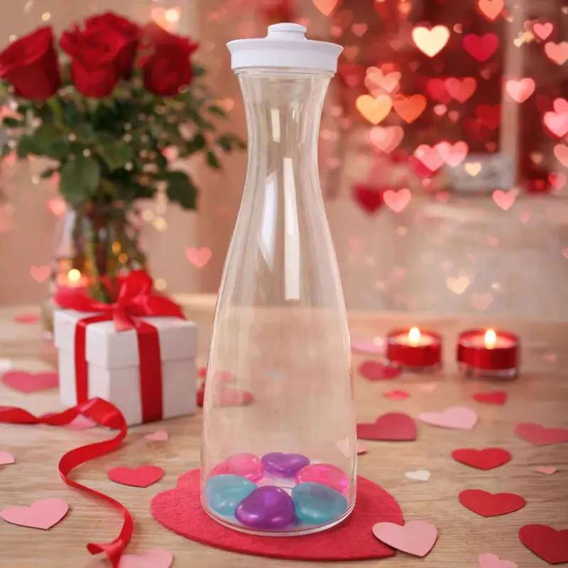 Botella De Plástico Con Hielitos De Corazón 1