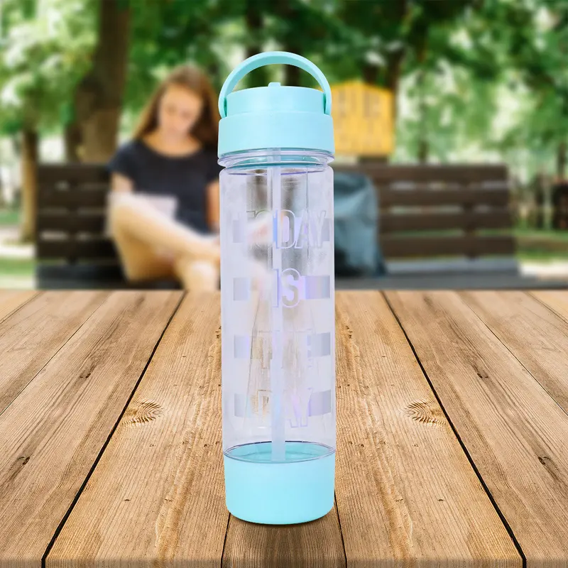 Botella De Plástico Con Tapa, Color Aqua, 680Ml 1