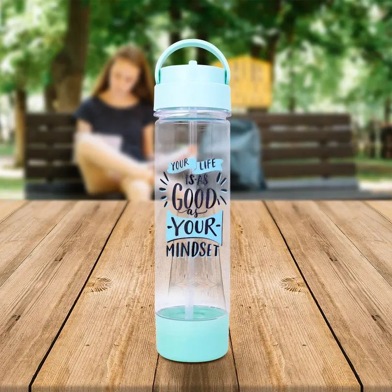 Botella De Plástico Con Tapa, Color Azul, 680Ml 1