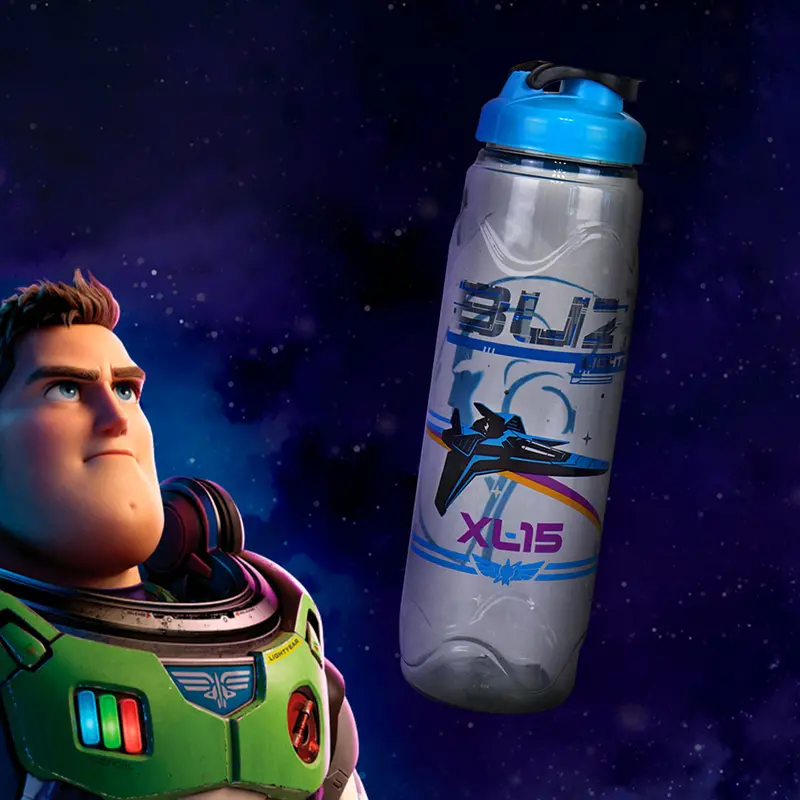 Botella De Plástico Para Agua, Buzz Lightyear, Color Azul 900 Ml 1